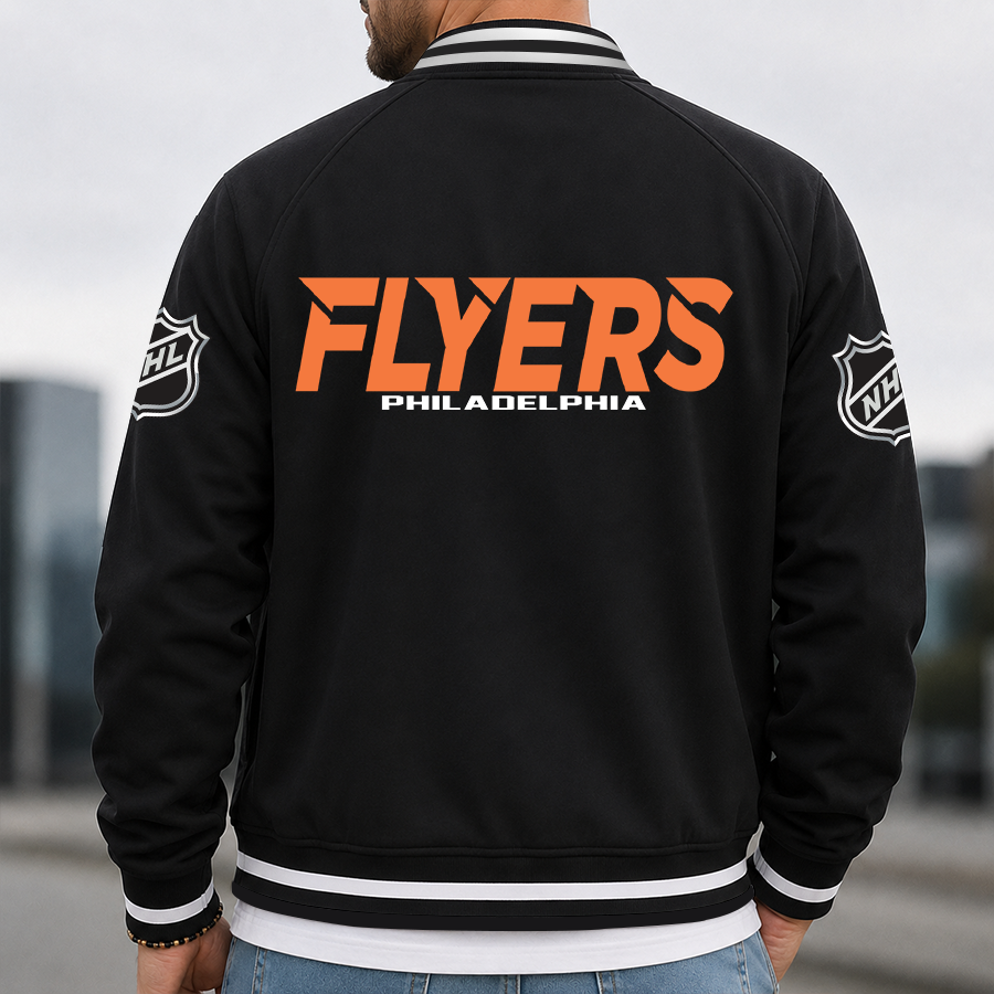 [SUPER SALE] NEW CUSTOMIZED NHL27 PPF PHILADELPHIA FLYERS MULTICOLOR MEN'S CASUAL JACKET