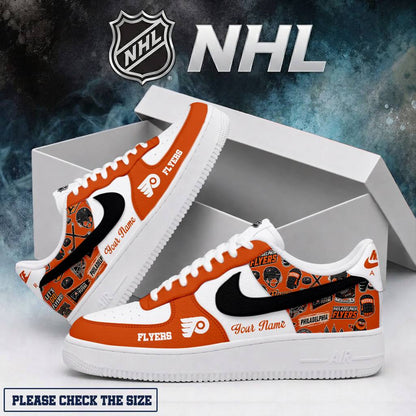 LIMITED EDITION - NEW CUSTOMIZED NHL27 PPF PHILADELPHIA FLYERS AF1 SHOES