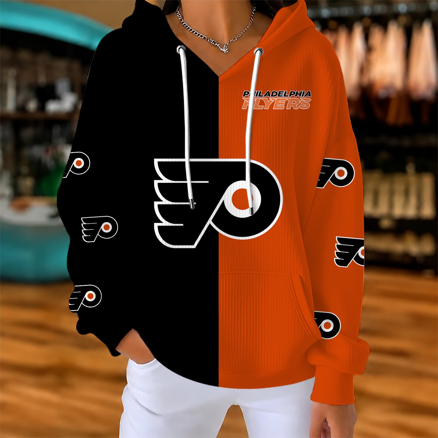 [SUPER SALE] NEW CUSTOMIZED NHL27 PPF PHILADELPHIA FLYERS RIBBED HOODIE & SWEATSHIRT