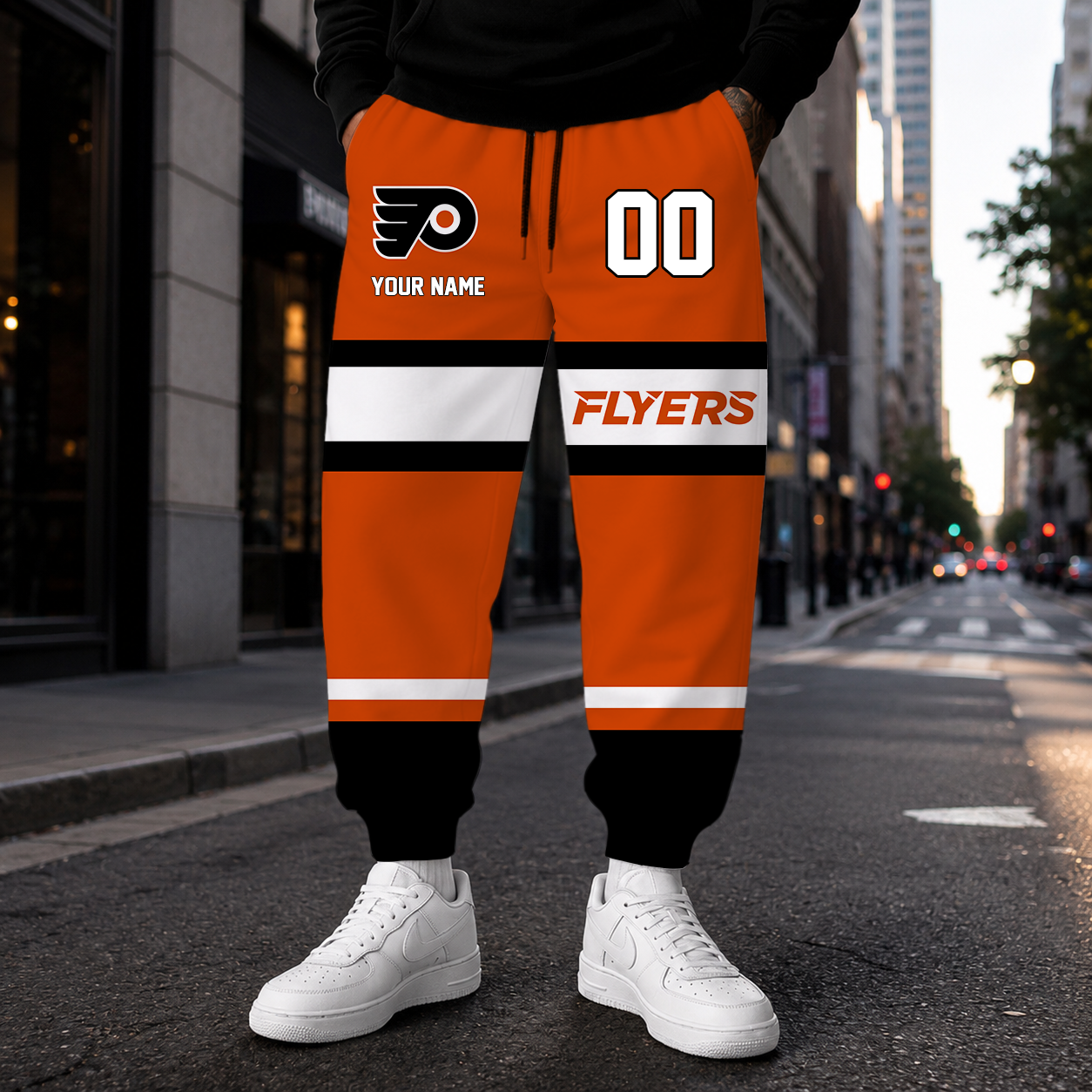 VIRAL EDITION - NEW CUSTOMIZED NHL27 PPF PHILADELPHIA FLYERS SWEATPANTS