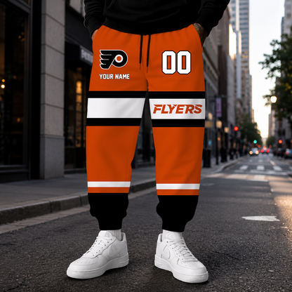 VIRAL EDITION - NEW CUSTOMIZED NHL27 PPF PHILADELPHIA FLYERS SWEATPANTS