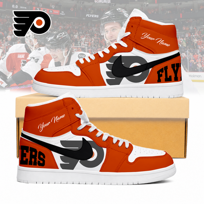 LIMITED EDITION - NEW CUSTOMIZED NHL27 PPF PHILADELPHIA FLYERS AIR JORDAN SNEAKERS