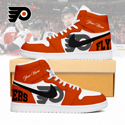 LIMITED EDITION - NEW CUSTOMIZED NHL27 PPF PHILADELPHIA FLYERS AIR JORDAN SNEAKERS