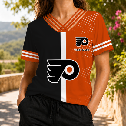 ELITE EDITION - NEW CUSTOMIZED NHL27 PPF PHILADELPHIA FLYERS V-NECK SHIRT
