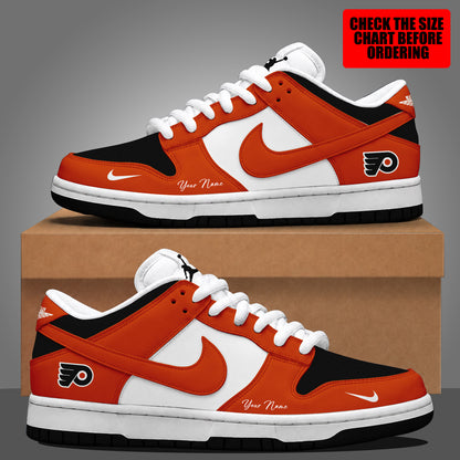 [SUPER SALE] NEW CUSTOMIZED NHL27 PPF PHILADELPHIA FLYERS DUNK LOW SHOES