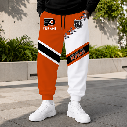 LIMITED EDITION - NEW CUSTOMIZED NHL27 PPF PHILADELPHIA FLYERS SWEATPANTS