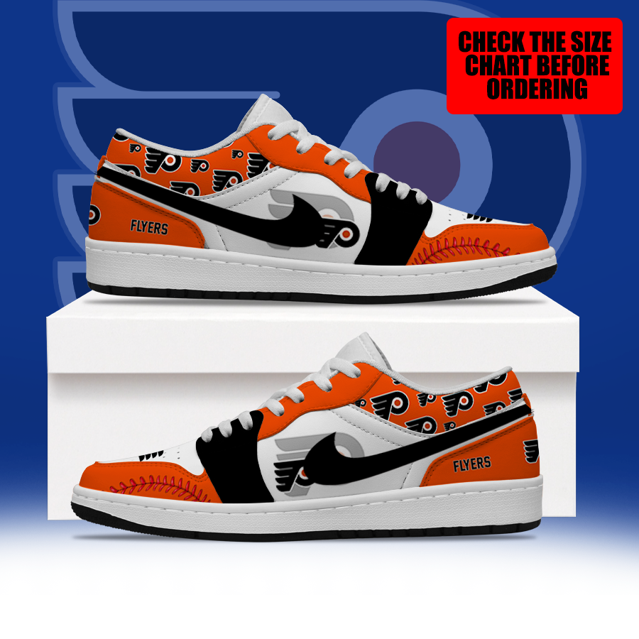 [SUPER SALE] NEW CUSTOMIZED NHL27 PPF PHILADELPHIA FLYERS AIR JORDAN LOW SHOES
