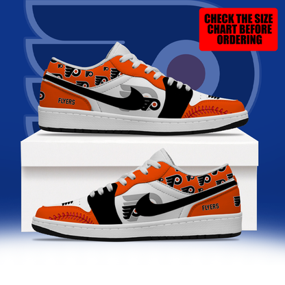 [SUPER SALE] NEW CUSTOMIZED NHL27 PPF PHILADELPHIA FLYERS AIR JORDAN LOW SHOES