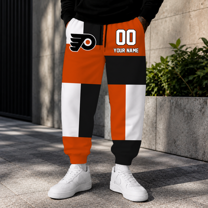 LIMITED EDITION - NEW CUSTOMIZED NHL27 PPF PHILADELPHIA FLYERS SWEATPANTS