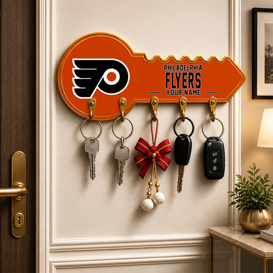 [SUPER SALE] NEW CUSTOMIZED NHL27 PPF PHILADELPHIA FLYERS WALL KEY HOLDER FOR HOME