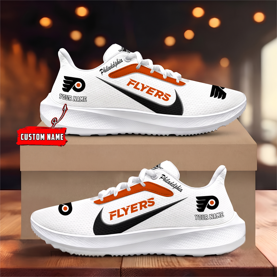[SUPER SALE] NEW CUSTOMIZED NHL27 PPF PHILADELPHIA FLYERS ROAD RUNNING SHOES