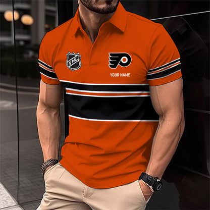 [SUPER SALE] NEW CUSTOMIZED NHL27 PPF PHILADELPHIA FLYERS POLO SHIRT