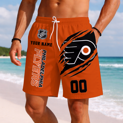 LIMITED EDITION - NEW CUSTOMIZED NHL27 PPF PHILADELPHIA FLYERS SHORT PANTS