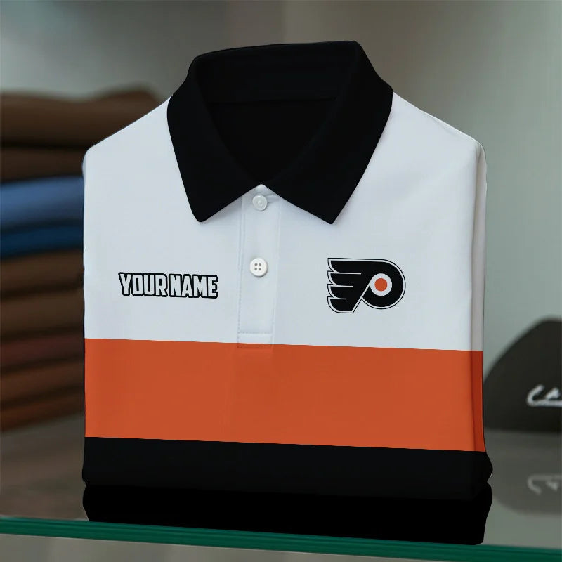 [SUPER SALE] NEW CUSTOMIZED NHL27 PPF PHILADELPHIA FLYERS POLO SHIRT
