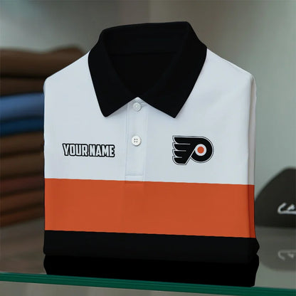 [SUPER SALE] NEW CUSTOMIZED NHL27 PPF PHILADELPHIA FLYERS POLO SHIRT