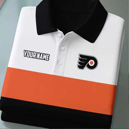 [SUPER SALE] NEW CUSTOMIZED NHL27 PPF PHILADELPHIA FLYERS POLO SHIRT