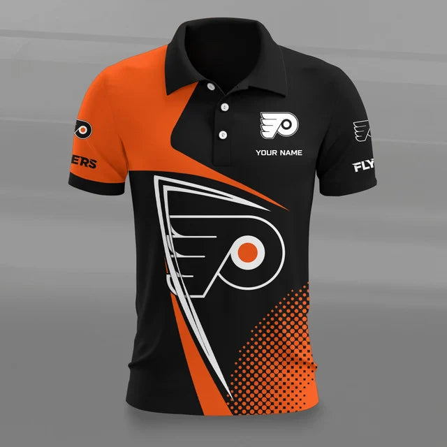 [SUPER SALE] NEW CUSTOMIZED NHL27 PPF PHILADELPHIA FLYERS POLO SHIRT