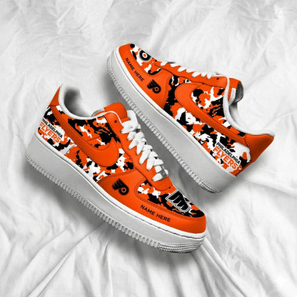 [SUPER SALE] NEW CUSTOMIZED NHL27 PPF PHILADELPHIA FLYERS AF1 SHOES