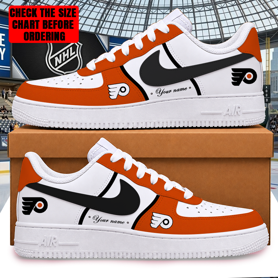 [SUPER SALE] NEW CUSTOMIZED NHL27 PPF PHILADELPHIA FLYERS AF1 SHOES