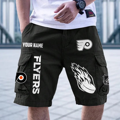 [SUPER SALE] NEW CUSTOMIZED NHL27 PPF PHILADELPHIA FLYERS CARGO SHORTS