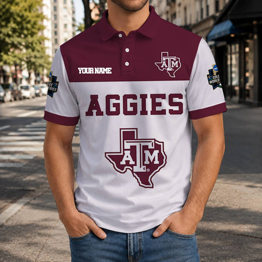 LIMITED EDITION - NEW CUSTOMIZED NCAA CWS27 TAA TEXAS A&M AGGIES T-SHIRT, POLO SHIRT, ZIP POLO SHIRT, SWEATSHIRT, HOODIE & ZIP HOODIE