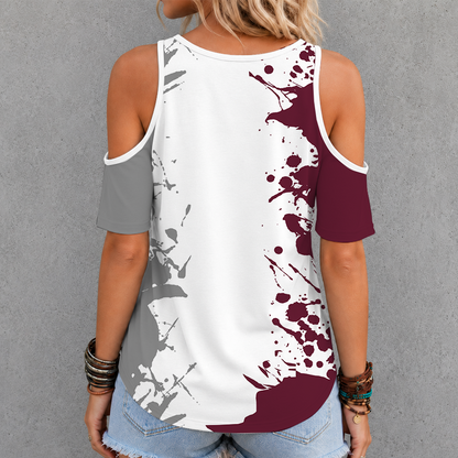 [FAN FAVORITE] NEW CUSTOMIZED NCAA CWS27 TAA TEXAS A&M AGGIES CRISS CROSS V-NECK TOP