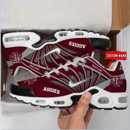 LIMITED EDITION - NEW CUSTOMIZED NCAA CWS27 TAA TEXAS A&M AGGIES UNISEX AIR MAX PLUS SNEAKERS