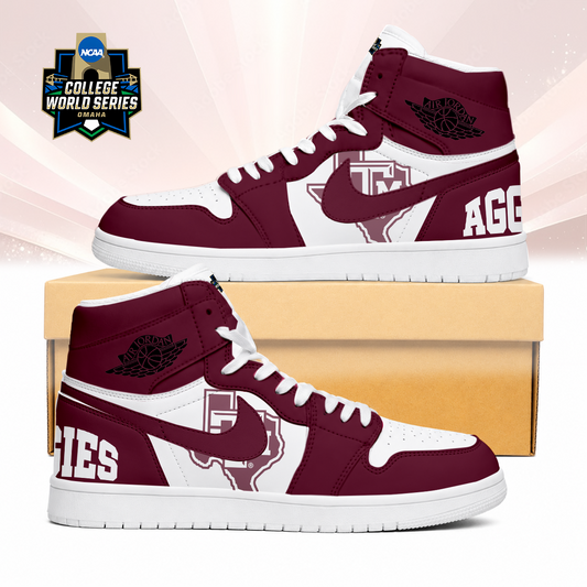 LIMITED EDITION - NEW CUSTOMIZED NCAA CWS27 TAA TEXAS A&M AGGIES AIR JORDAN SNEAKERS