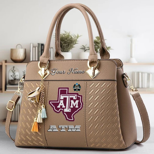 LIMITED EDITION - NEW CUSTOMIZED NCAA CWS27 TAA TEXAS A&M AGGIES ZIP HANDBAG MULTICOLOR
