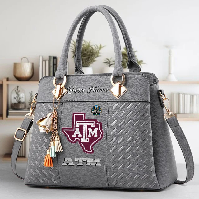 LIMITED EDITION - NEW CUSTOMIZED NCAA CWS27 TAA TEXAS A&M AGGIES ZIP HANDBAG MULTICOLOR