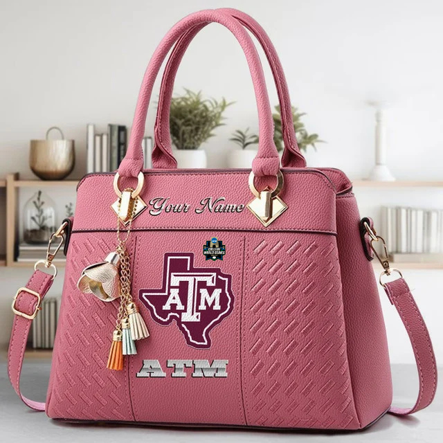 LIMITED EDITION - NEW CUSTOMIZED NCAA CWS27 TAA TEXAS A&M AGGIES ZIP HANDBAG MULTICOLOR