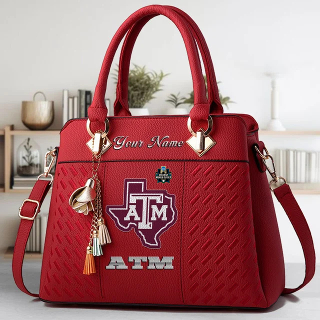 LIMITED EDITION - NEW CUSTOMIZED NCAA CWS27 TAA TEXAS A&M AGGIES ZIP HANDBAG MULTICOLOR