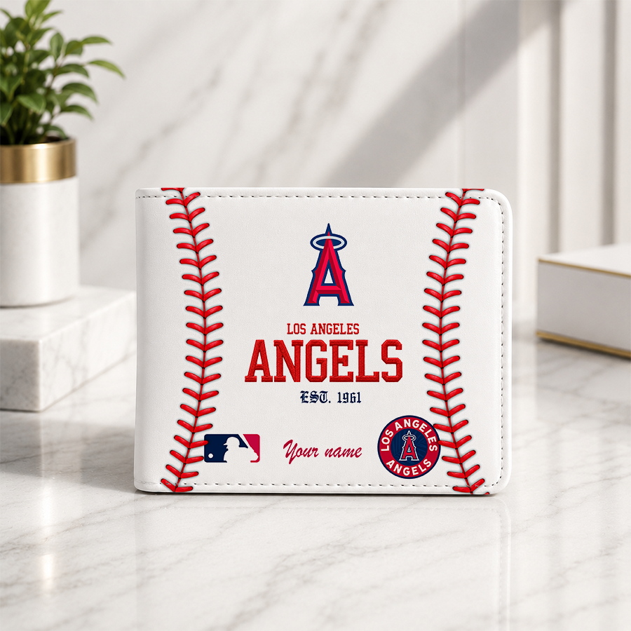 LIMITED EDITION - NEW CUSTOMIZED MLB27 LAA LOS ANGELES ANGELS LEATHER WALLET