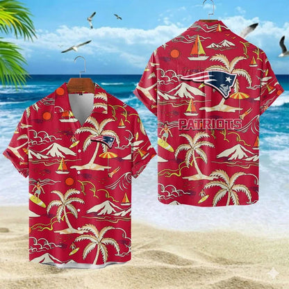VIRAL EDITION  - NEW CUSTOMIZED NFL27 NEP NEW ENGLAND PATRIOTS UNISEX INDEPENDENCE DAY HAWAIIAN SHIRT & SHORTS SET