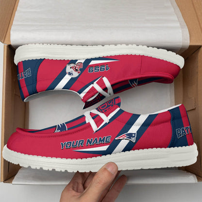 [SPECIAL OFFER] NEW CUSTOMIZED NFL27 NEP NEW ENGLAND PATRIOTS LOAFER SHOES