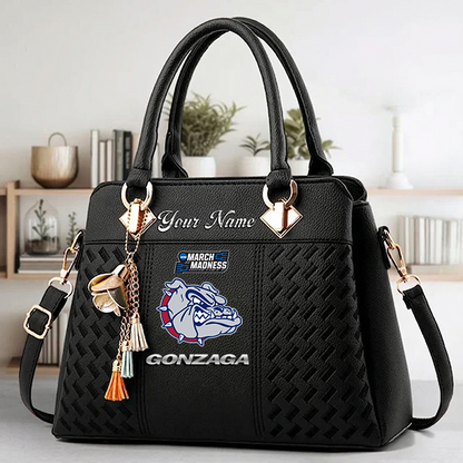 LIMITED EDITION - NEW CUSTOMIZED NCAA MAM27 GOB GONZAGA BULLDOGS ZIP HANDBAG MULTICOLOR