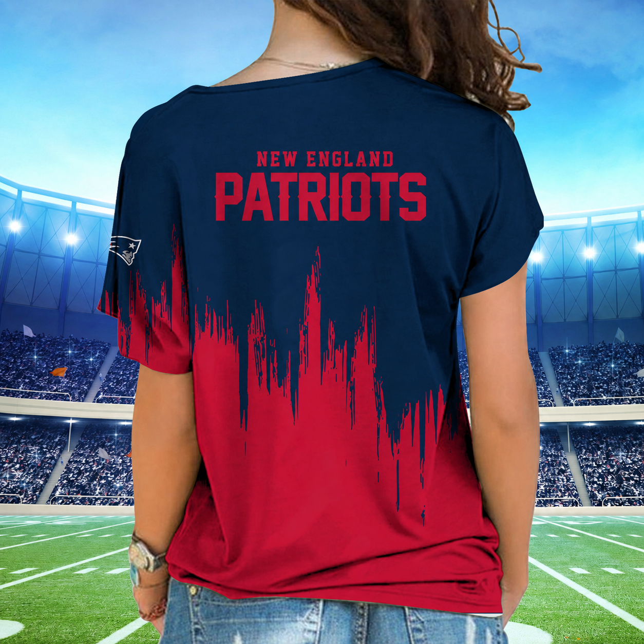 [SPECIAL OFFER] NEW CUSTOMIZED NFL27 NEP NEW ENGLAND PATRIOTS SHOULDER SHIRT