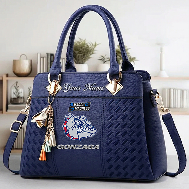 LIMITED EDITION - NEW CUSTOMIZED NCAA MAM27 GOB GONZAGA BULLDOGS ZIP HANDBAG MULTICOLOR