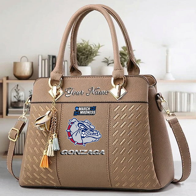 LIMITED EDITION - NEW CUSTOMIZED NCAA MAM27 GOB GONZAGA BULLDOGS ZIP HANDBAG MULTICOLOR