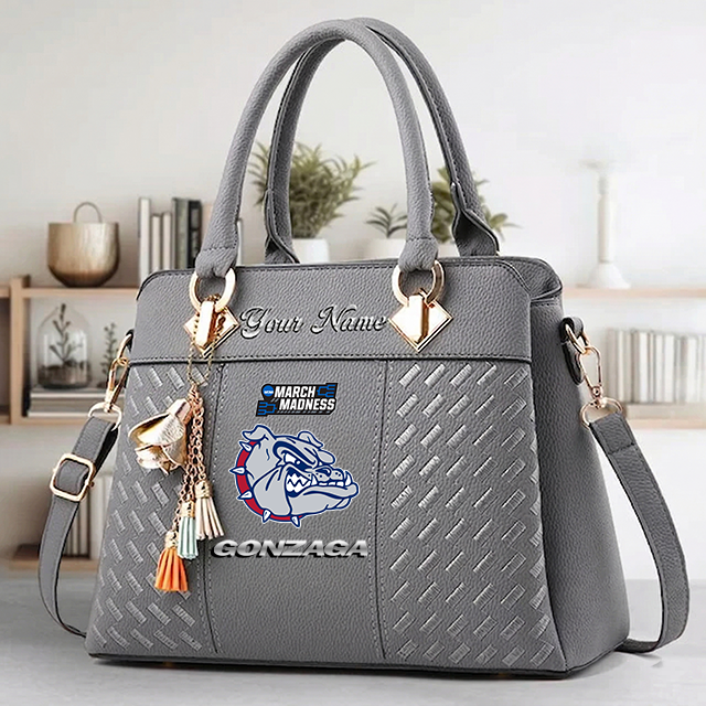 LIMITED EDITION - NEW CUSTOMIZED NCAA MAM27 GOB GONZAGA BULLDOGS ZIP HANDBAG MULTICOLOR