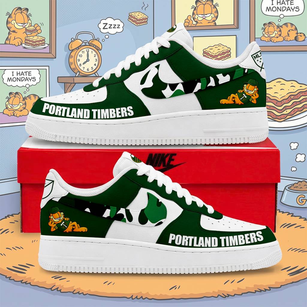 FINAL SALE - NEW CUSTOMIZED MLS27 PLT PL TIMBERS x GARFIELD AF1 SNEAKERS