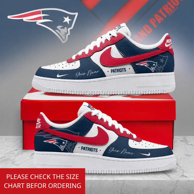 LIMITED EDITION - NEW CUSTOMIZED NFL27 NEP NEW ENGLAND PATRIOTS AF1 SHOES