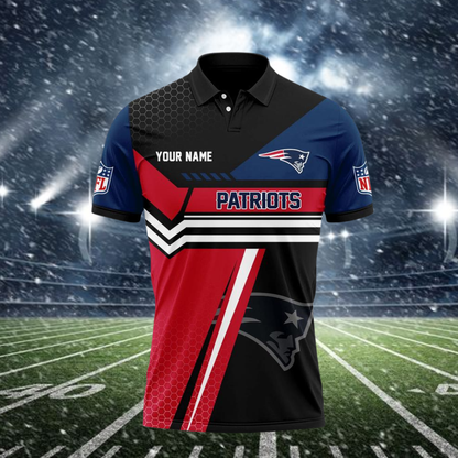 LIMITED EDITION - NEW CUSTOMIZED NFL27 NEP NEW ENGLAND PATRIOTS POLO SHIRT