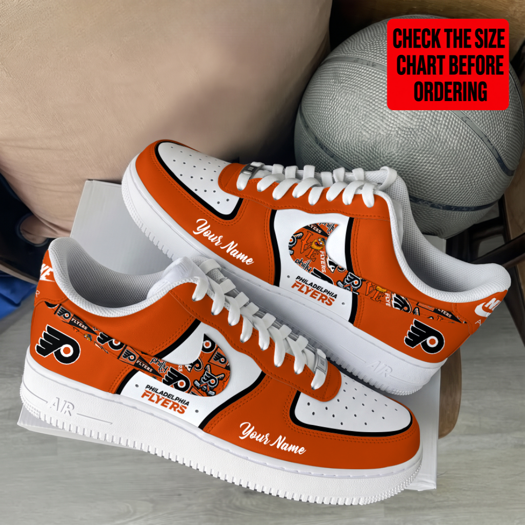 [SUPER SALE] NEW CUSTOMIZED NHL27 PPF PHILADELPHIA FLYERS AF1 SHOES