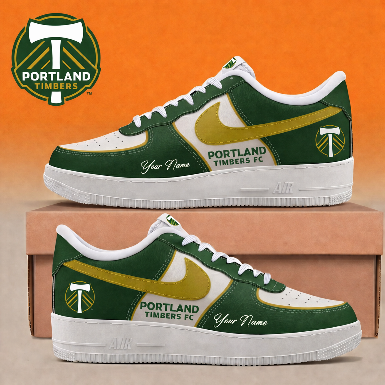 ENDING TODAY - NEW CUSTOMIZED MLS27 PLT PL TIMBERS AF1 SNEAKERS