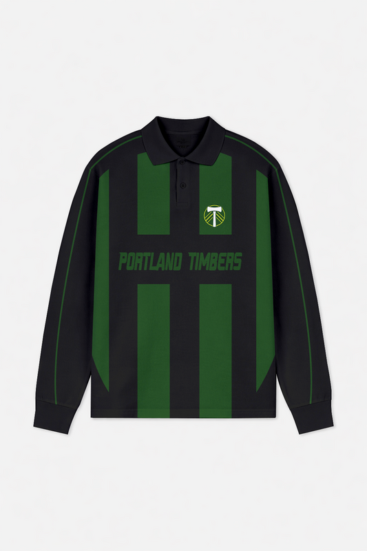 LIMITED EDITION - NEW CUSTOMIZED MLS27 PLT PL TIMBERS LONG SLEEVE POLO
