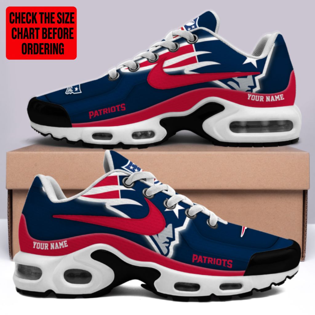 LIMITED EDITION - NEW CUSTOMIZED NFL27 NEP NEW ENGLAND PATRIOTS AIR MAX PLUS SNEAKERS