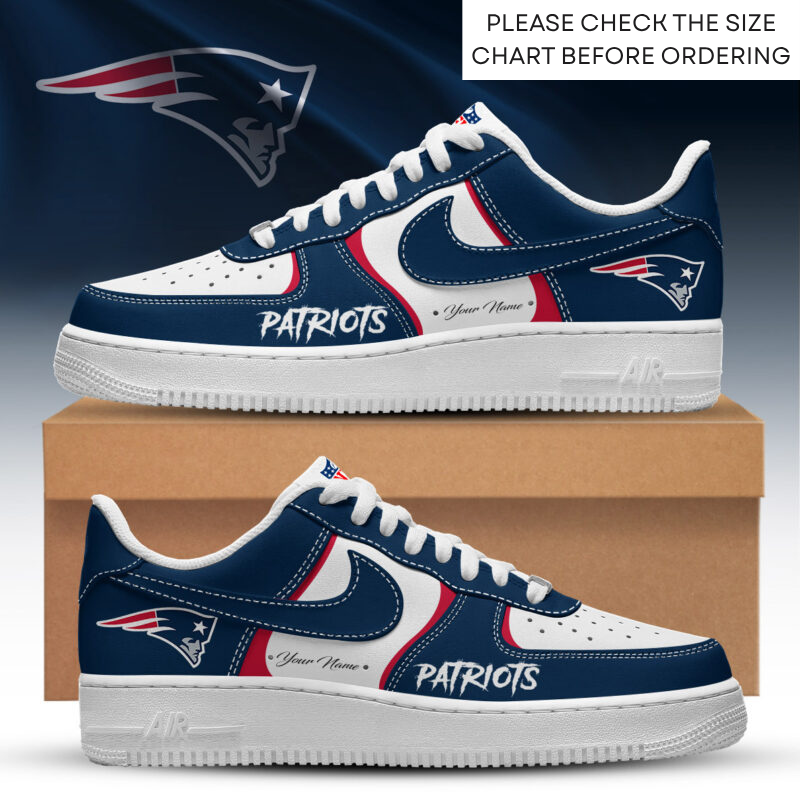 LIMITED EDITION - NEW CUSTOMIZED NFL27 NEP NEW ENGLAND PATRIOTS AF1 SHOES
