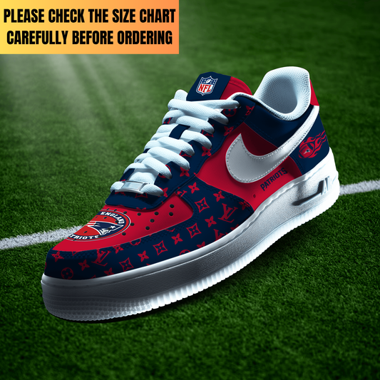 LIMITED EDITION - NEW CUSTOMIZED NFL27 NEP NEW ENGLAND PATRIOTS AF1 SHOES