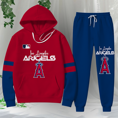 LIMITED EDITION - NEW CUSTOMIZED MLB27 LAA LOS ANGELES ANGELS HOODIE & SWEATPANTS SET